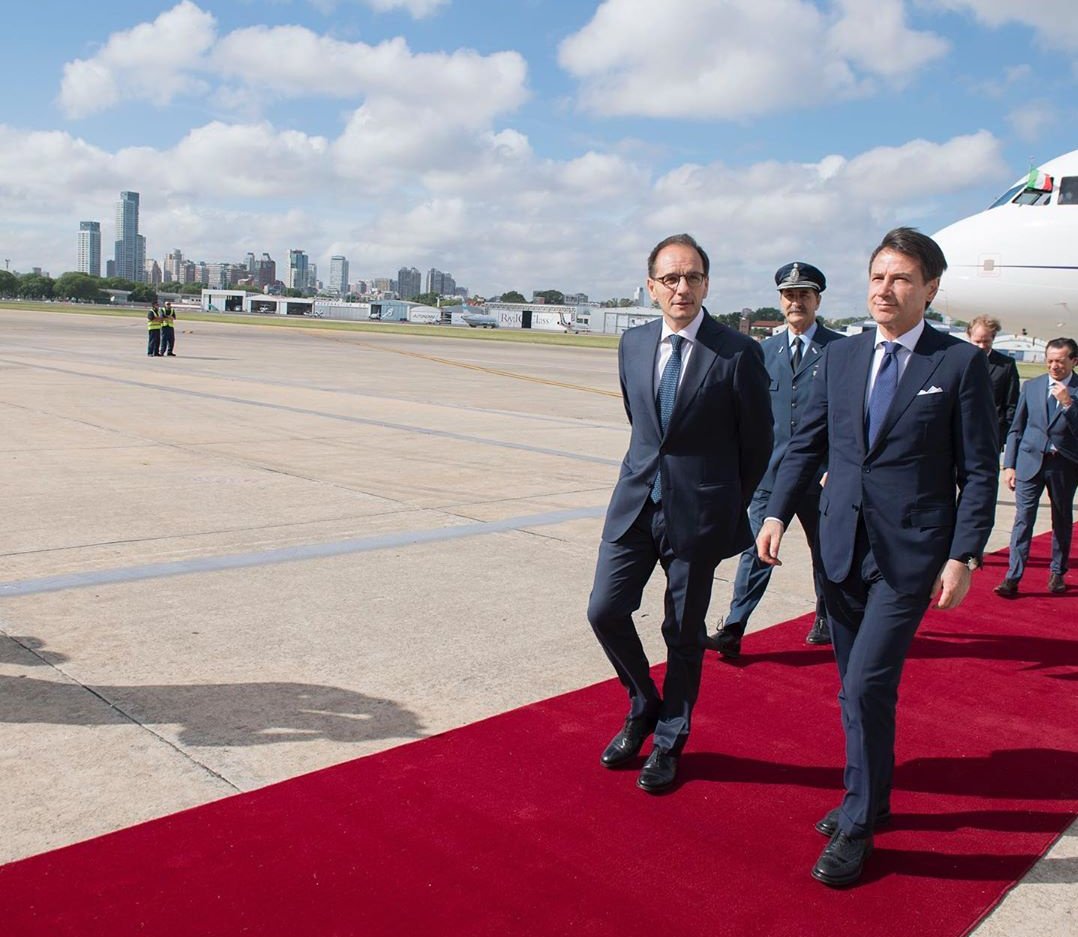 Italy: PM Giuseppe Conte has landed in BuenosAires, Argentina, to attend the G20. In the next hours he'll meet Argentina's President Macri.   