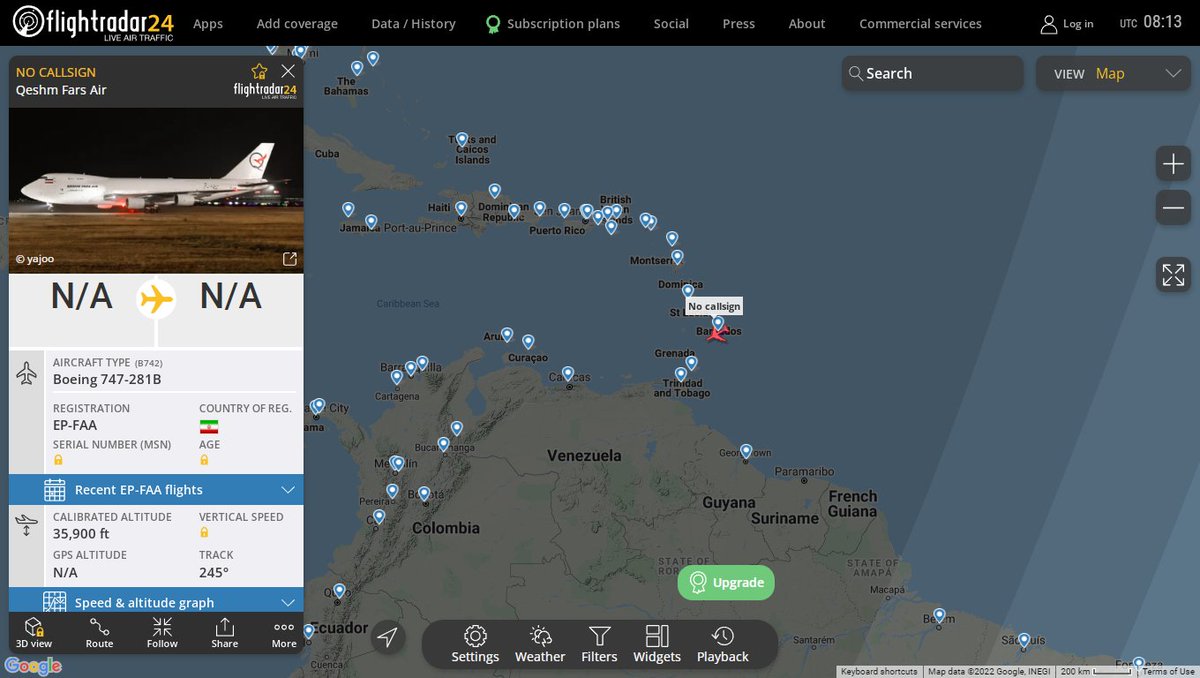 Iranian transport plane also arrived in Venezuela this morning