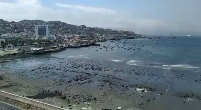 Images of the retreat of the sea in the Coquimbo region