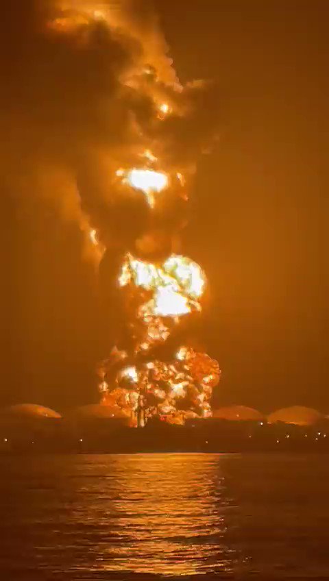 Significant fire overnight at a storage tank at a supertanker port in Matanzas, Cuba