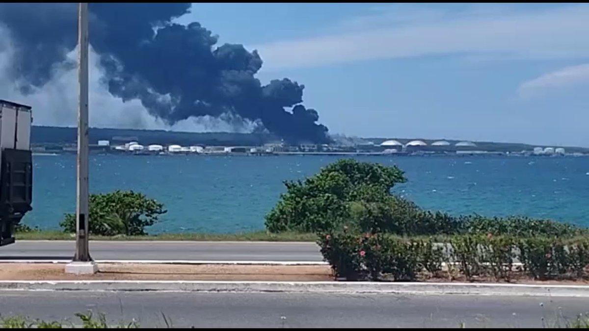 Fires are still burning at a supertanker port in Matanzas, Cuba after 2 oil storage tanks caught fire. 1 firefighter has been confirmed killed and 17 more are missing, firefighters from Venezuela and Mexico have been sent to help