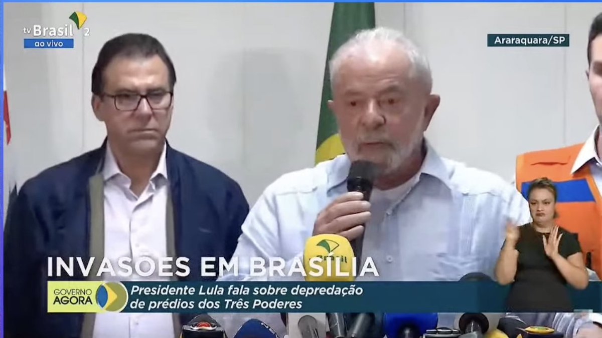 In his first speech since the start of the insurrection, Lula decrees federal intervention in the security of the Federal District (Brasilia) until 31 January
