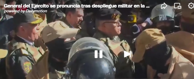 The Army commander, Juan José Zúñiga, recognizes President Arce for the moment. The pain of someone desperate for power is greater. The pain and anger of a group of gang members who at all costs want to take power is more important, he said in Plaza Murillo.