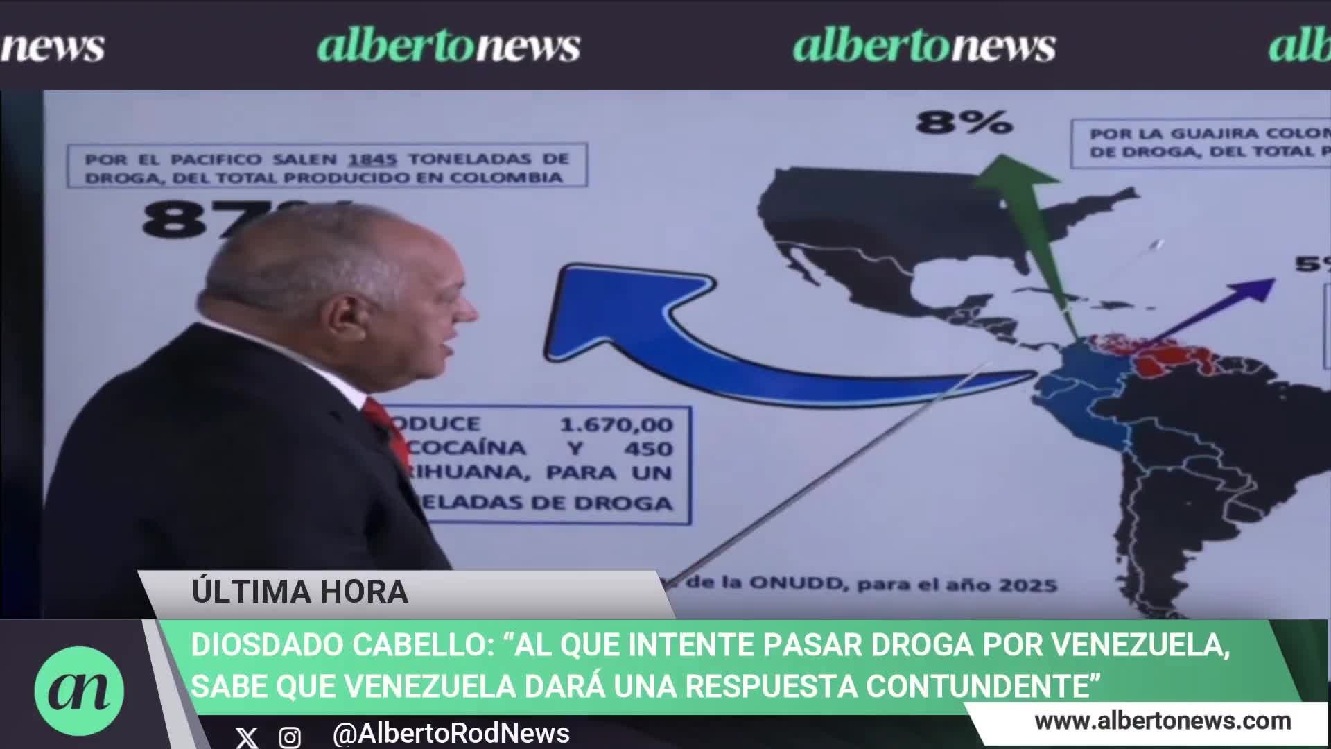 Diosdado Cabello accuses the DEA of being the largest drug cartel in the world. It controls the drugs that go to the US here (in Venezuela) if we combat drugs, not occasionally. Here we combat drugs at their roots, he stated.