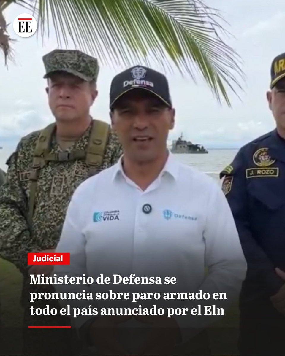 The ELN announced an armed strike across Colombia to protest what they called the neocolonial plan of US President Donald Trump. In response to this announcement, Defense Minister Pedro Sánchez issued a statement.