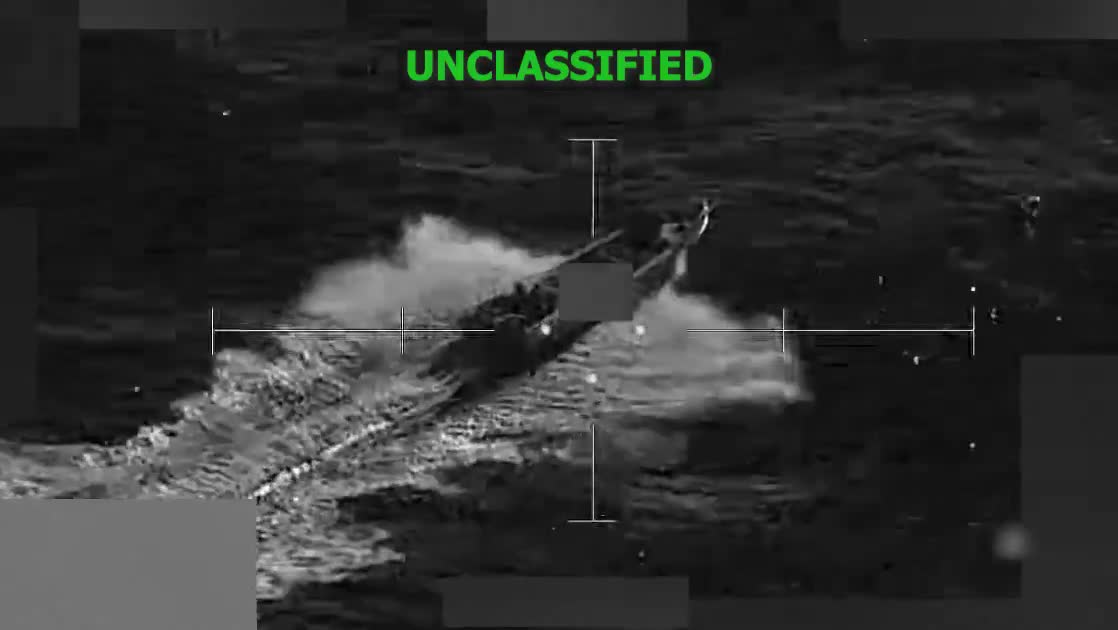 Southcom: On Dec. 17, at the direction of @SecWar Pete Hegseth, Joint Task Force Southern Spear conducted a lethal kinetic strike on a vessel operated by a Designated Terrorist Organizations in international waters. Intelligence confirmed that the vessel was transiting along a known narco-trafficking route in the Eastern Pacific and was engaged in narco-trafficking operations. A total of four male narco-terrorists were killed, and no U.S. military forces were harmed.