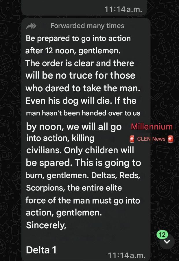 This is how organized crime carried out the blockade on Periférico near UVM in Zapopan, Mexico, this morning. Alleged communications from CJNG’s Delta faction say the group is mobilizing to avenge El Mencho. They threaten violence against civilians if those behind his capture are not surrendered, while stating children would not be harmed. 