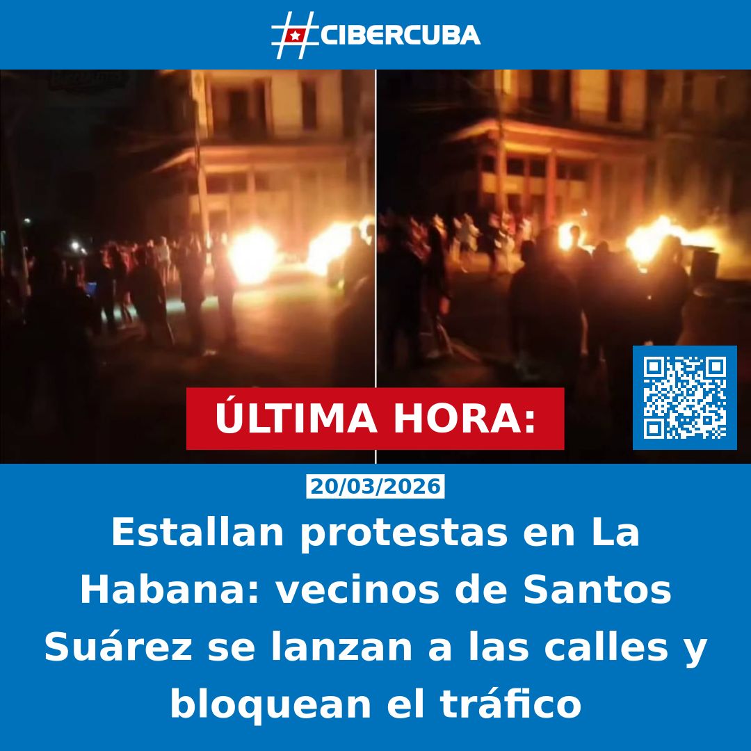 Protests erupt in Havana: residents of Santos Suárez take to the streets and block traffic.