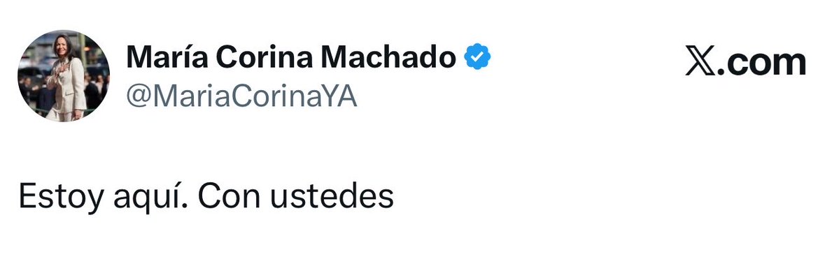 María Corina Machado: I am here